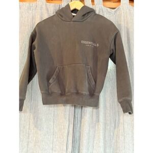 Kids Essentials Fear of God Hoodie Gray Pullover Long Sleeve Pocket